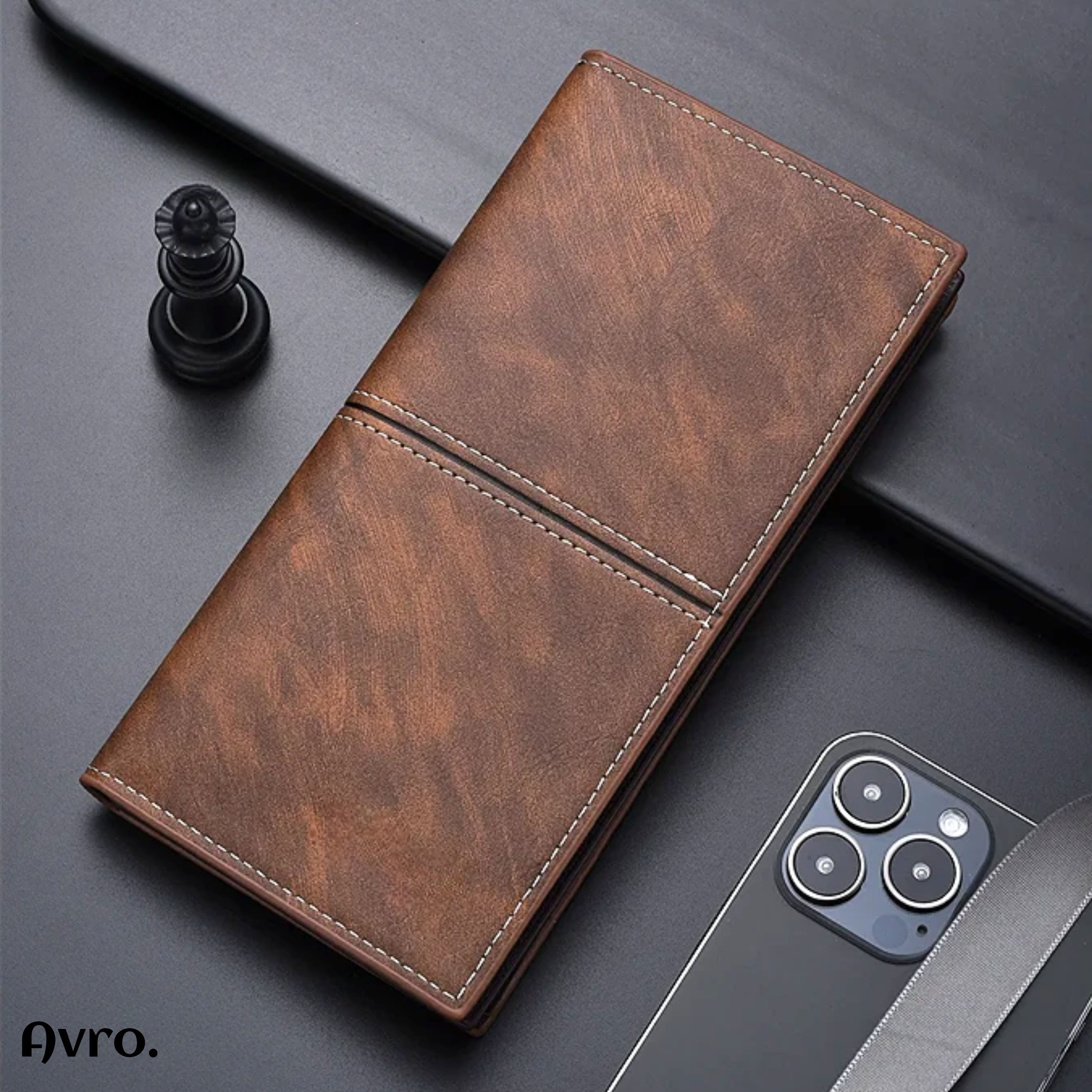 Avro Premium Long Wallet – Brown