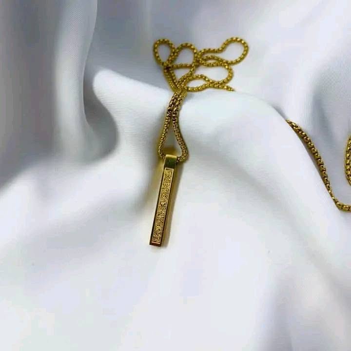 Stainless Steel Bar Pendant Necklace