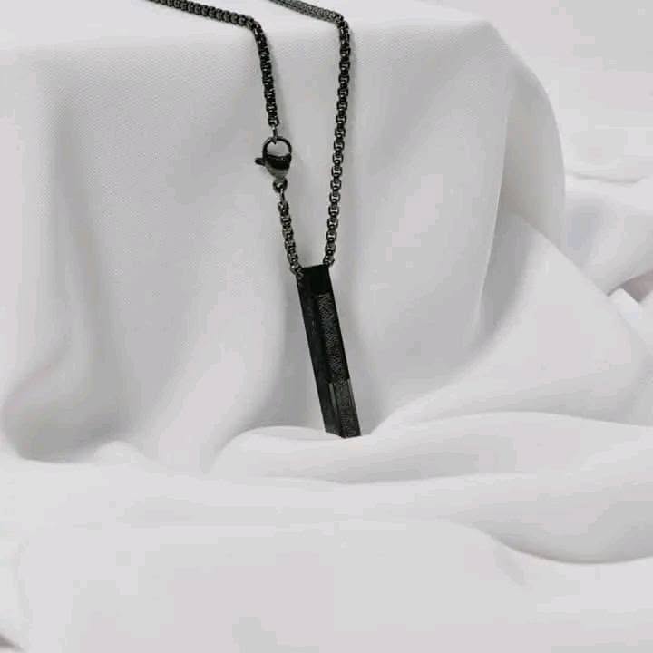 Stainless Steel Bar Pendant Necklace